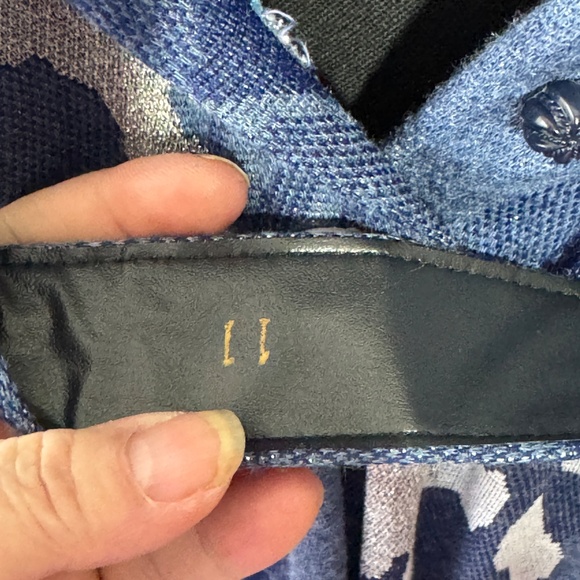 Vintage 80s dress, navy, blue, silver, grey, batwing sleeves, with belt, 8 (M) - Picture 14 of 14